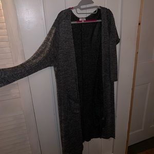 Heathered gray lularoe Sarah, funky material